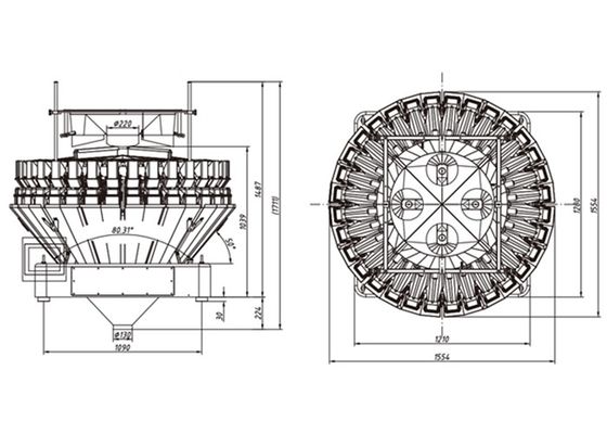 32 Heads Nut Mixing 4P/M 1400mm Combination Weigher